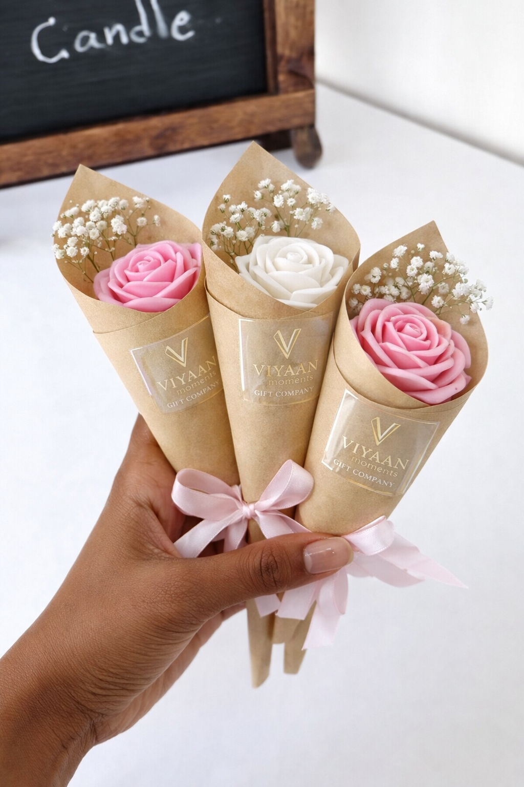 Flower Candle Bouquet (Set of 3)